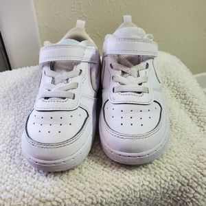 White/ White Nike Court for Toddler  size 8c